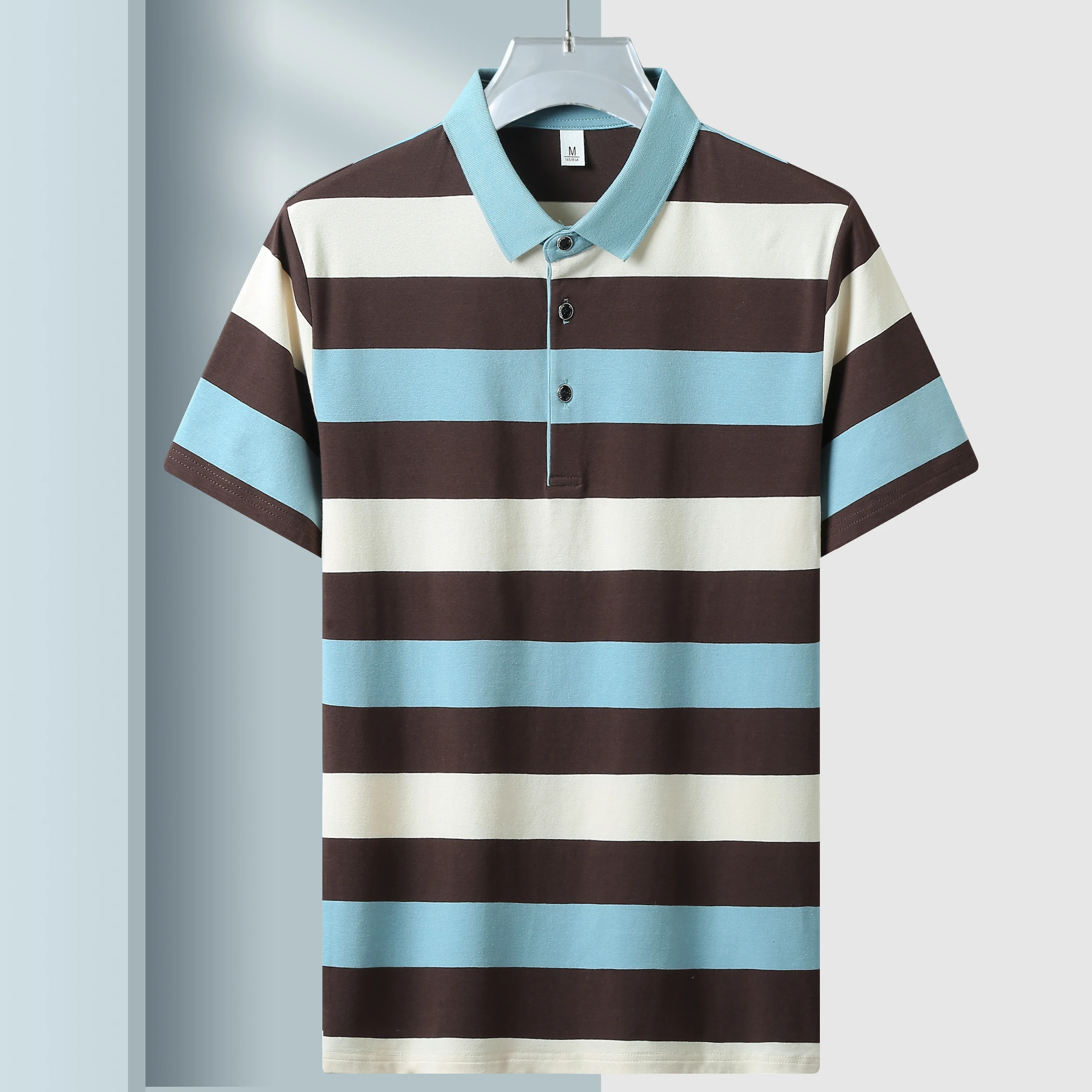 Men\'S Classic Striped Polo Shirt Cotton Short Sleeve 2024 Summer Plus Oversize 4XL