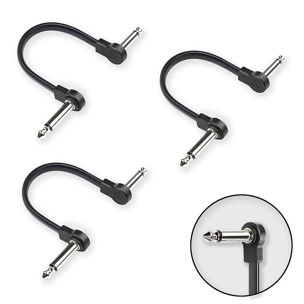 

Guitar Patch Cable Guitar Effect Pedal Cables Noise Free and Long-Lasting Guitar Pedal Cable Cord Black 1/4 Pack