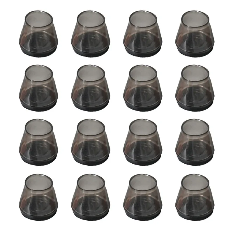 Black TPR Silicone Chair Leg Caps Furniture Feet Cover Pads with Felt Non-Slip Table Leg Caps Protector Home Decor 16PCS