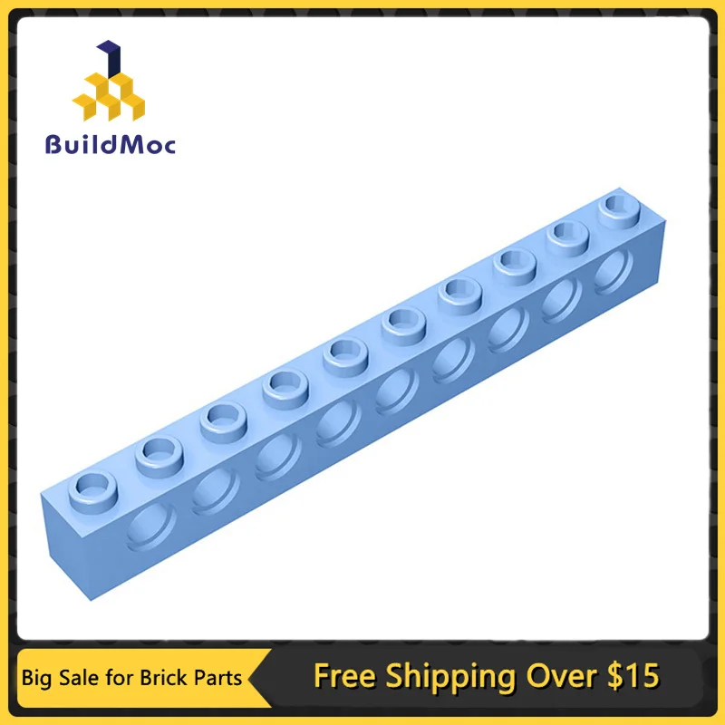 

10Pcs MOC Parts 2730 High-tech Brick 1 x 10 with 9 Holes Compatible DIY Assmble Building Blocks Particle Kid Brain Toy Gift