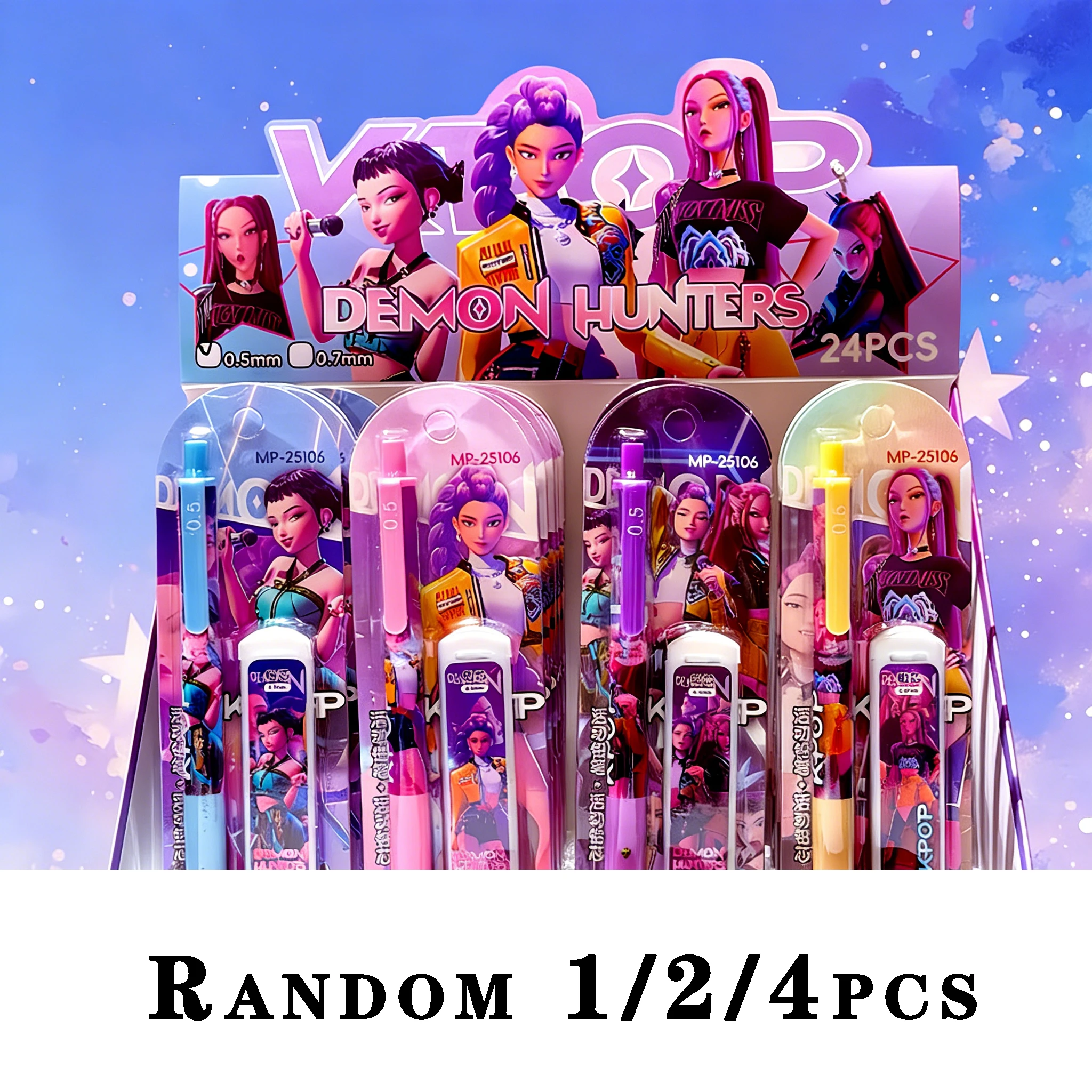 

Random 1/2/4pcs Demon Hunter Themed Automatic Pencil 0.5mm pencil grip Leads Art Drawing Student Office Supplies Kids Gift