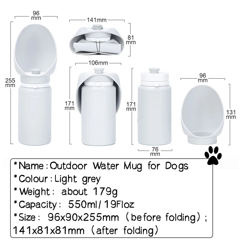 Pet Outdoor Walking Leak Proof Mug Portable Travel Collapsible High Volume Water Bottle Dogs Drinking Water Dispenser Supplies