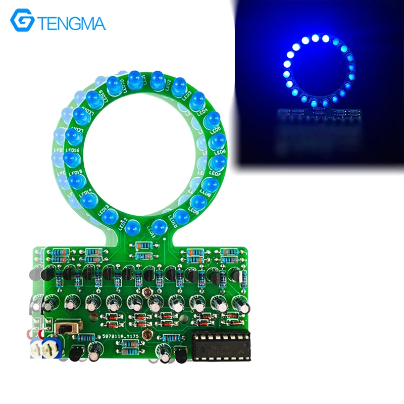 DIY CD4017 Circular Gradient LED Flow Light DIY Electronic Kit Fun Soldering Parts