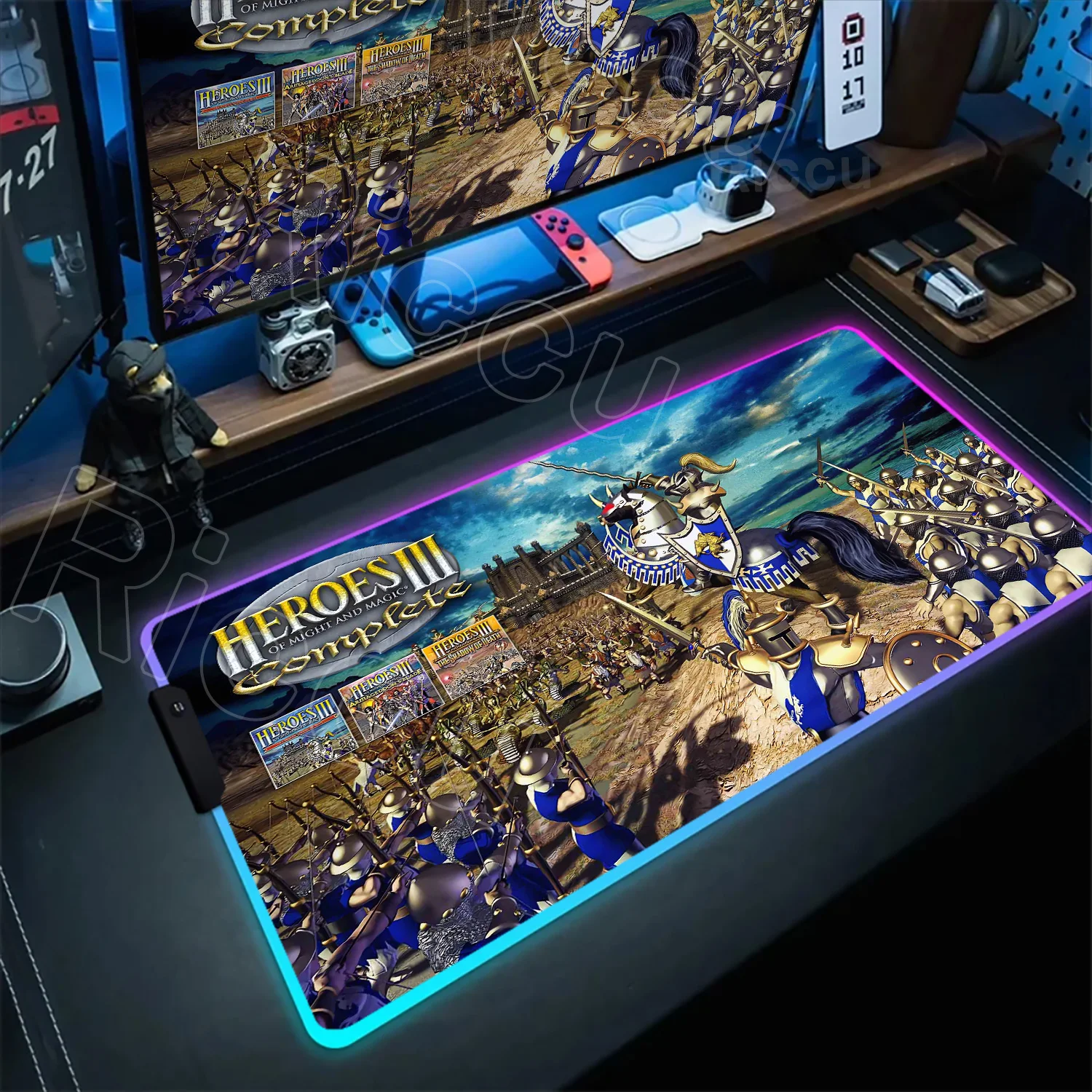 Heroes of Might and Magic 3 Mousepad Pc Gamer Computer Accessories RGB Mouse Pad Gaming Laptop Keyboard Desk Mat Large Mause Pad