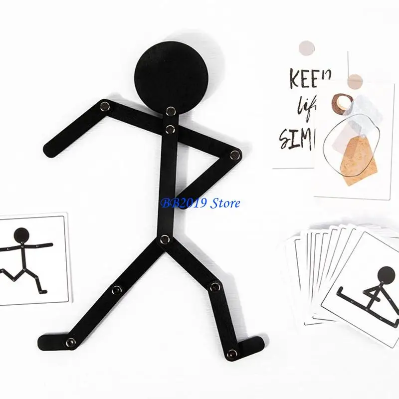 

Q0KB Creative Sport Little Man Jointed Puzzle Board Toy Posture Matching Tangram Board for Baby Child Early Educat