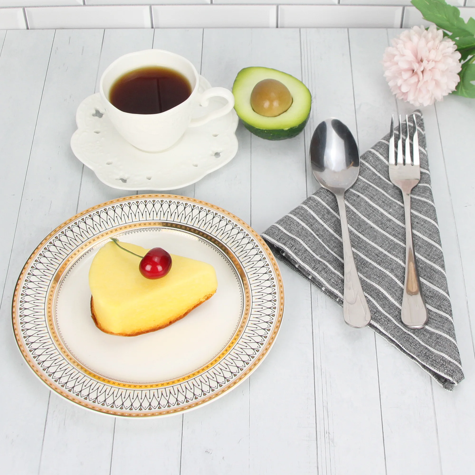Striped Cotton Linen Blended Dinner Table Cloth Napkins Placemats Tea Towels Set of 12 PCS 40x30cm For Events & Home Use