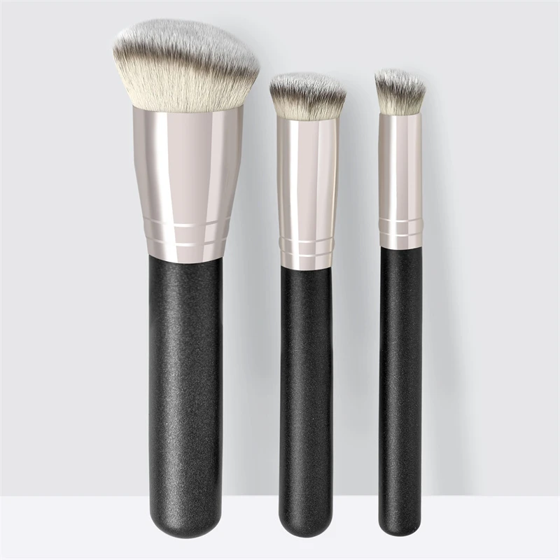 Kit de brosse surligneur de poudre non flottante, haute qualité, flexible, durable, respectueux de la peau, personnalisé, 3 pièces par ensemble