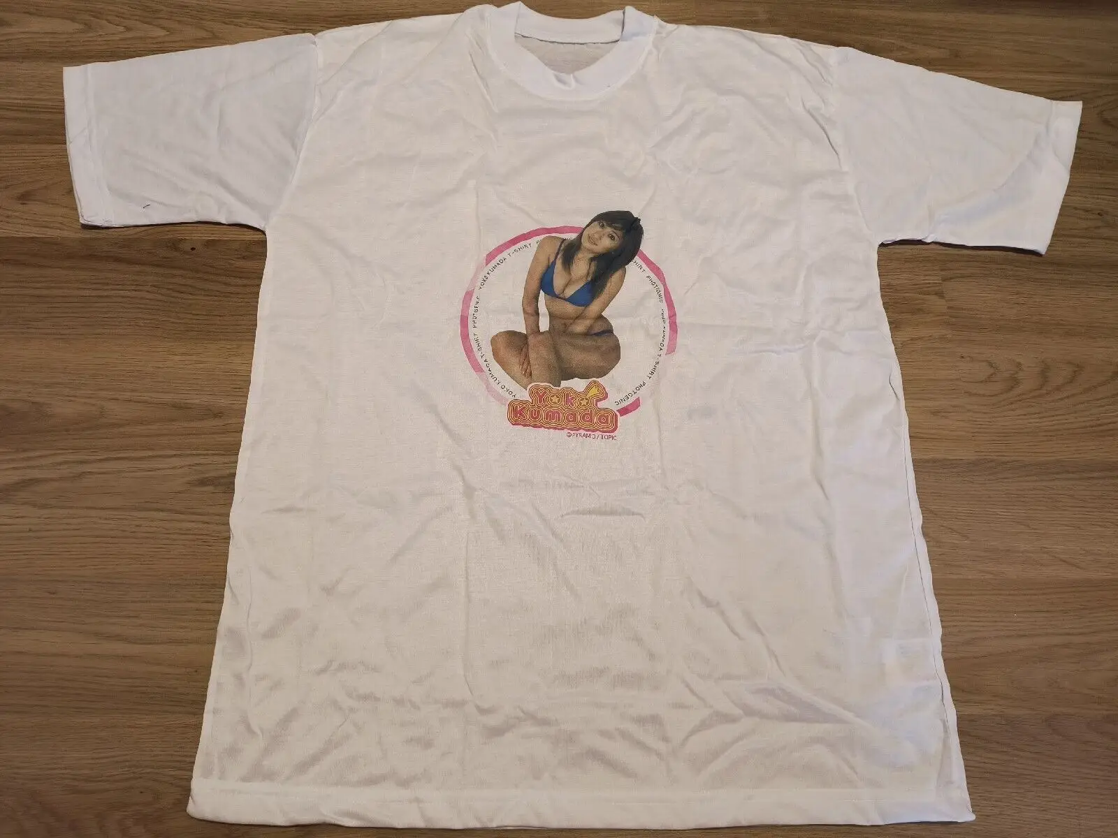 NOS vintage Yoko Kumada Japanese gravure idol t shirt L sexy anime poster bikini