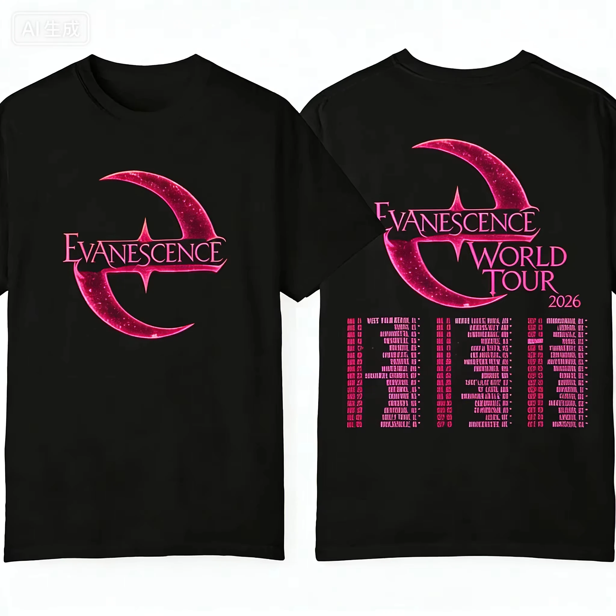 Evanescence Tour 2026 Concert Cotton T-shirt Comfortable Breathable High-Quality Summer New Men's Clothing Women T Shirt