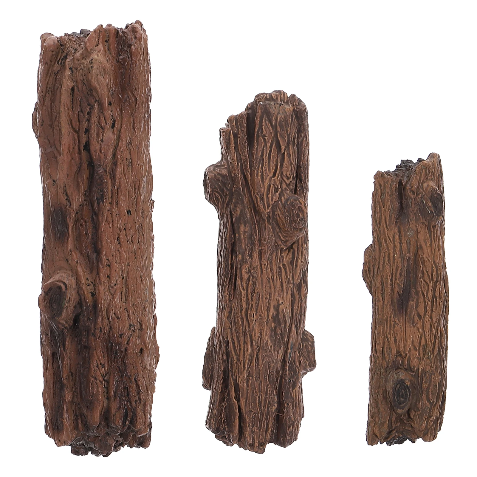 

3 Pcs Wooden Ornaments Small Decorative Gardening Stumps for Terrarium Tree Fairy Sand Table Pvc Scene Simulation Shape