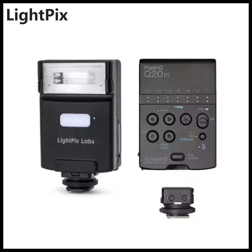 LightPix FLashQ Q20 III 무선 플래시 스피드라이트 LED 필 라이트 Sony Canon Fuji Nikon Panasonic DSLR 카메라용 온카메라 플래시
