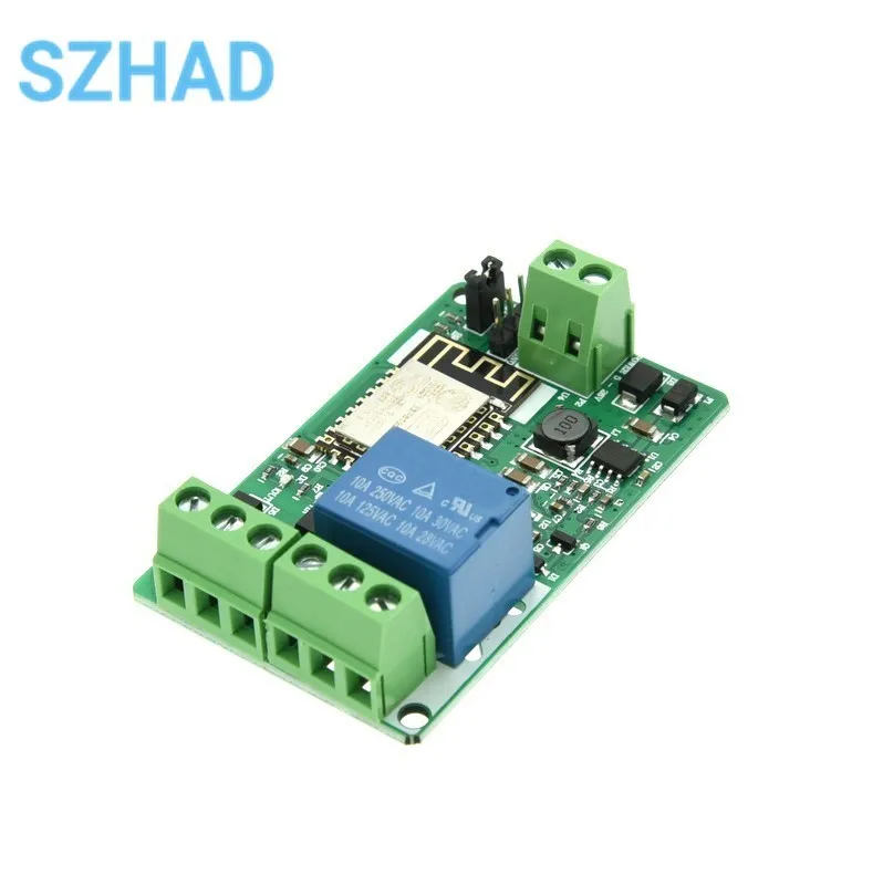 ESP8266 Relay Module 10A 220V Network Relay WIFI Module Input DC 7V~30V 4 Layers Board TVS Input Automatic Protection