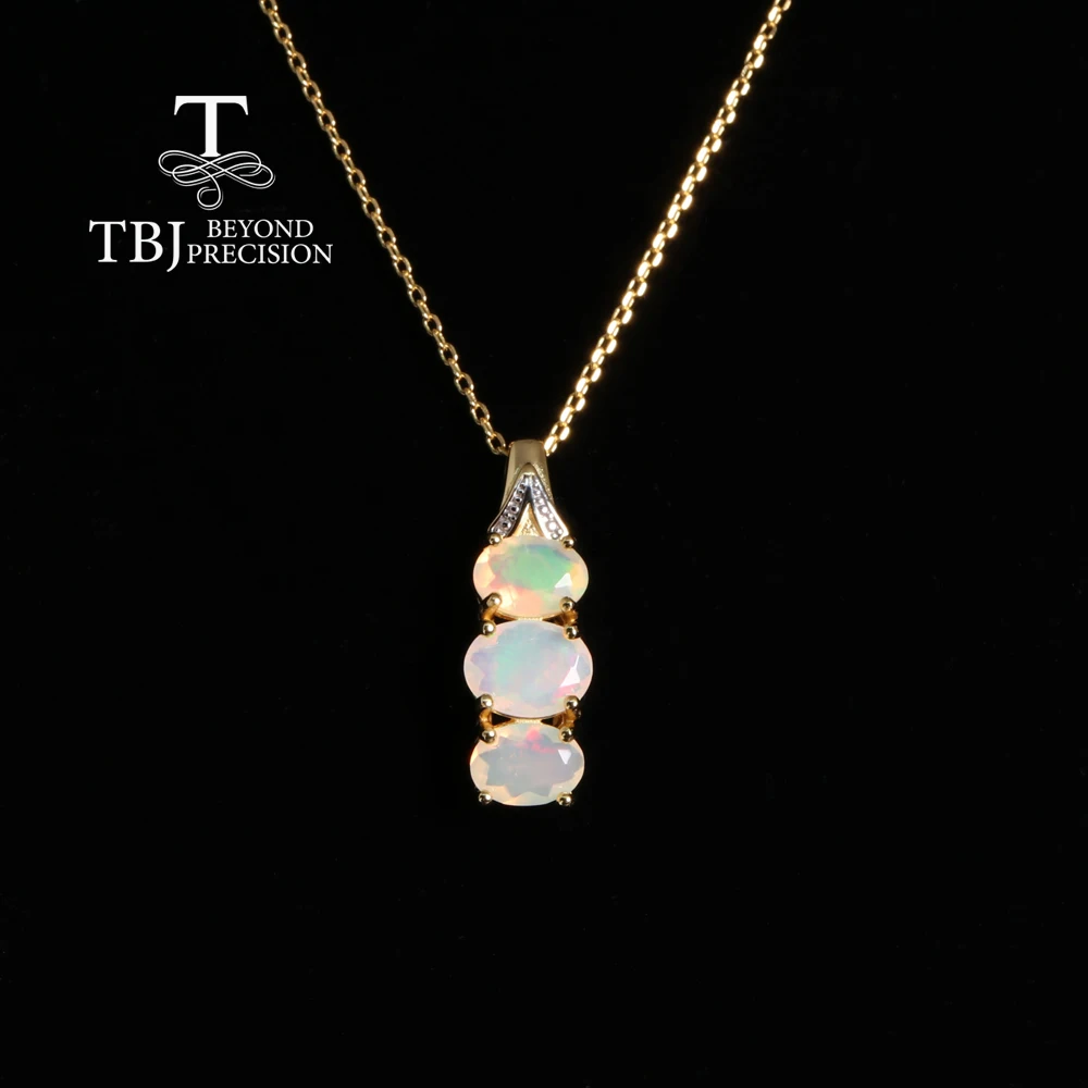 2026,925 Silver Simple design October Birthstone Natural Opal Gems pendant necklace jewelry for women birthdays & Parties gifts