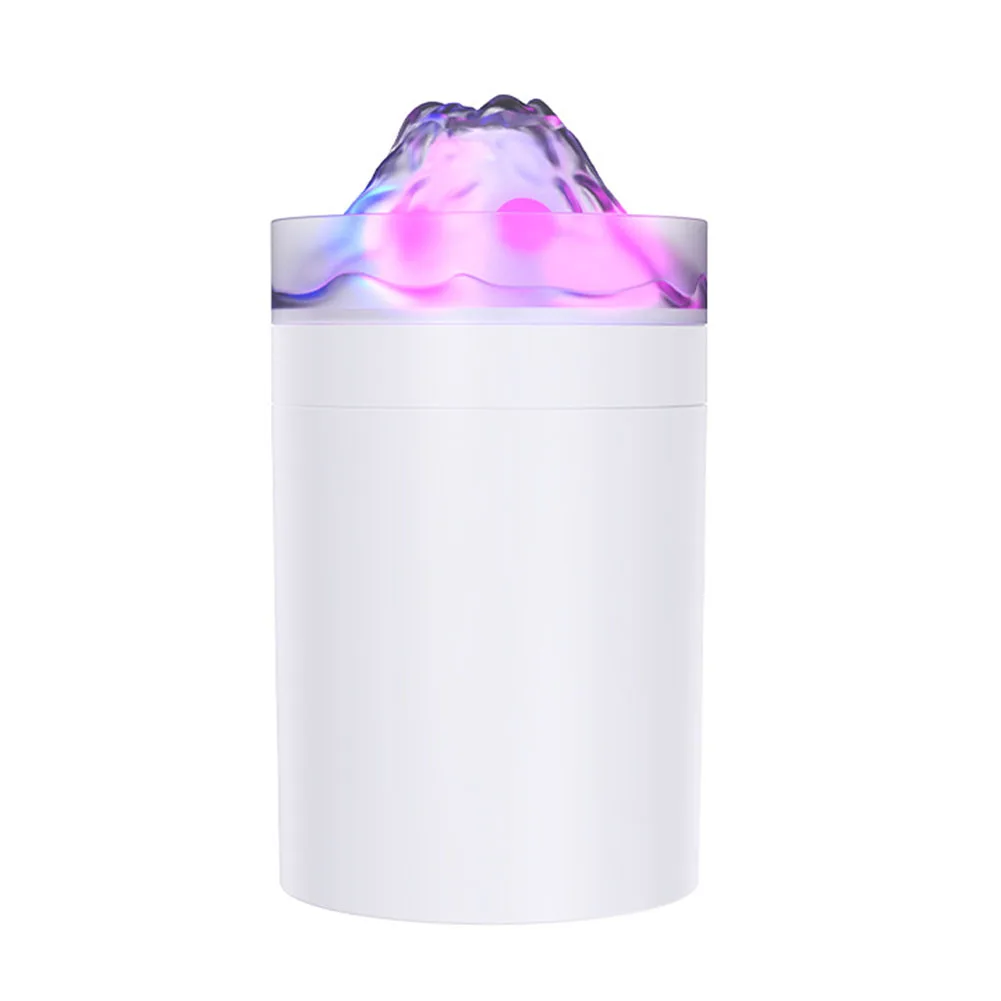 

USB-диффузор-увлажнитель 200 мл с цветной светодиодной подсветкой и вулканическим эффектом, бесшумная работа для увлажнения воздуха в помещении
