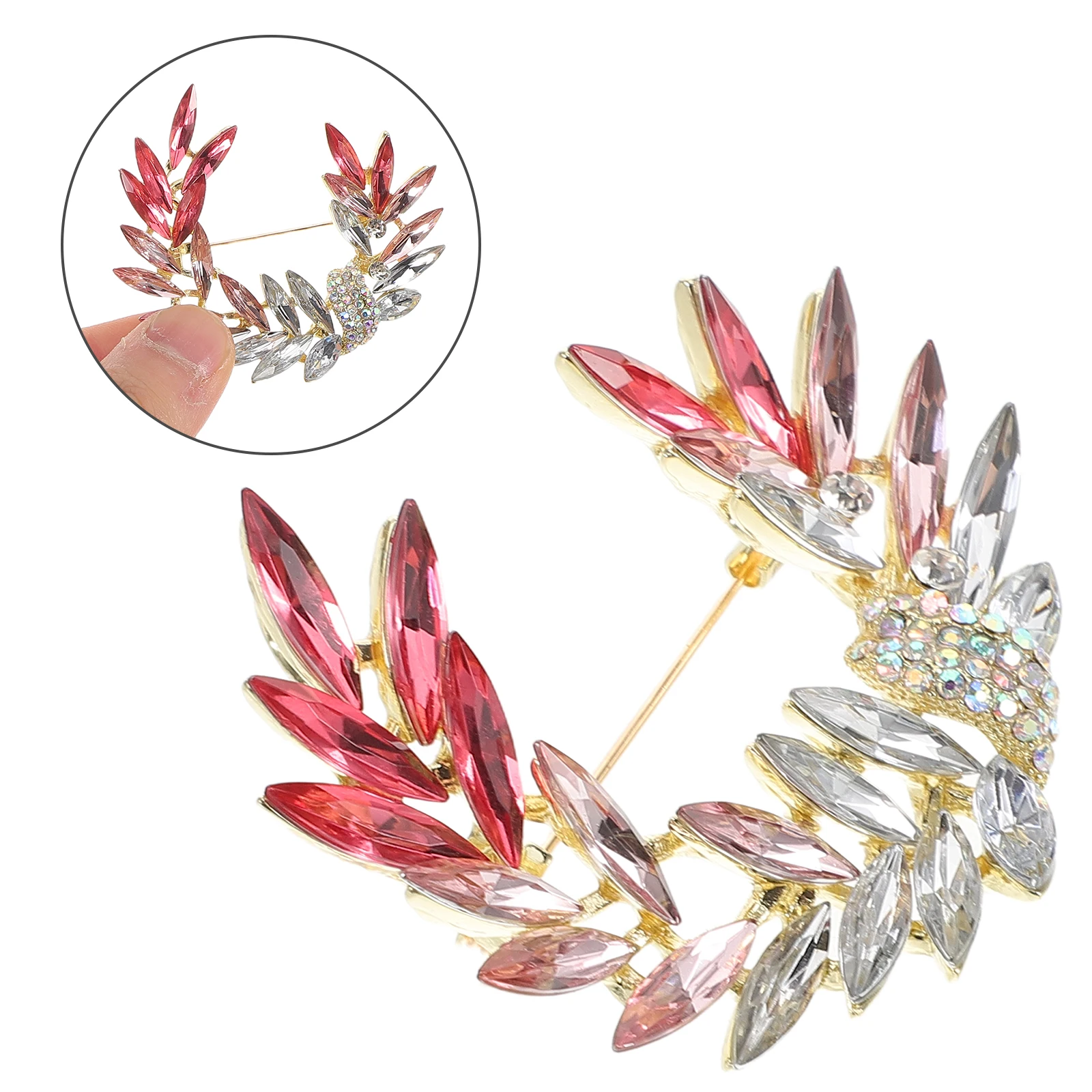 

Crystal Wheat Brooch Sparkling Glass Crystal Earrings Wedding Party Business Suit Decorative Lapel Pin Jewelry