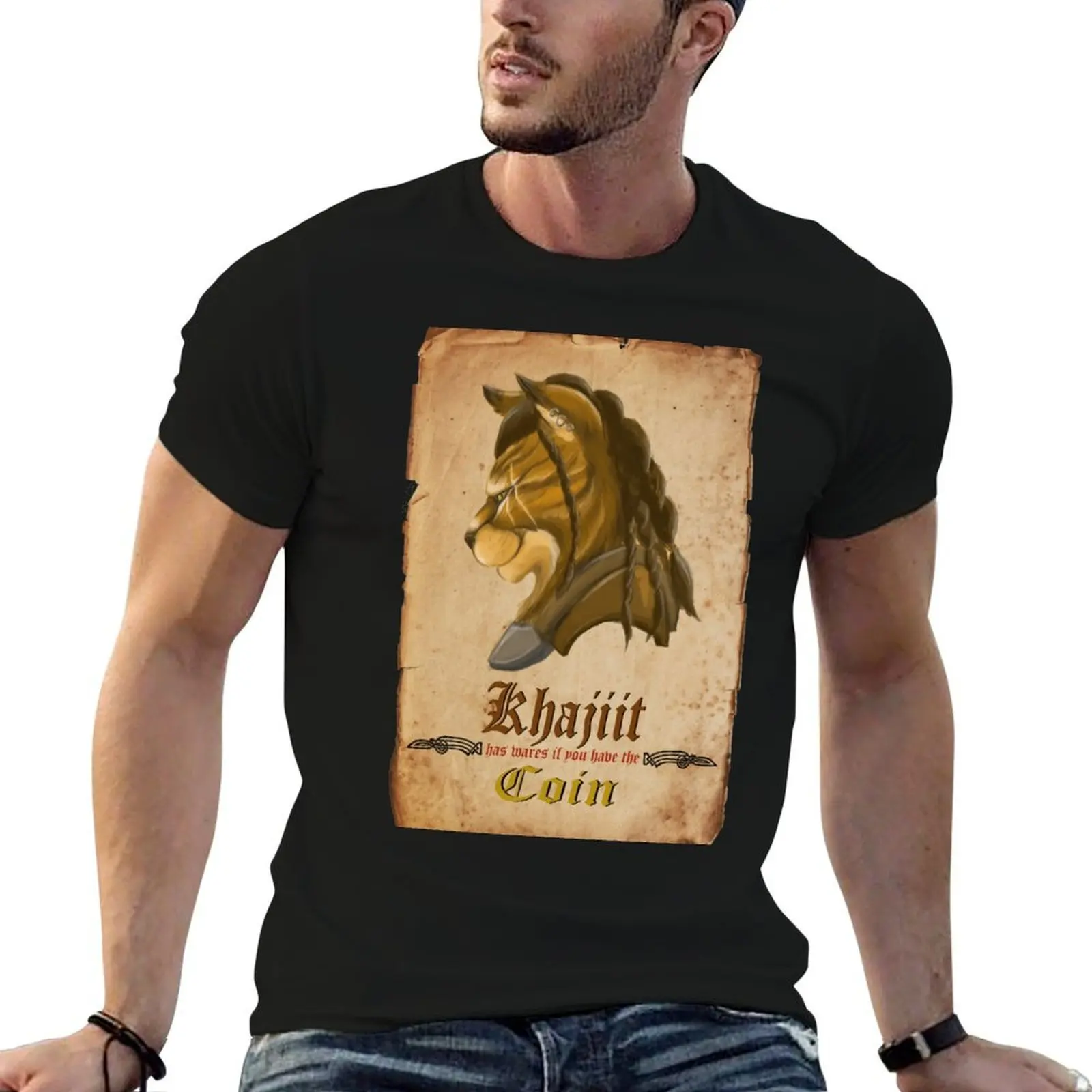 Khajiit has wares T-Shirt tshirts personalised tops Short sleeve tee men
