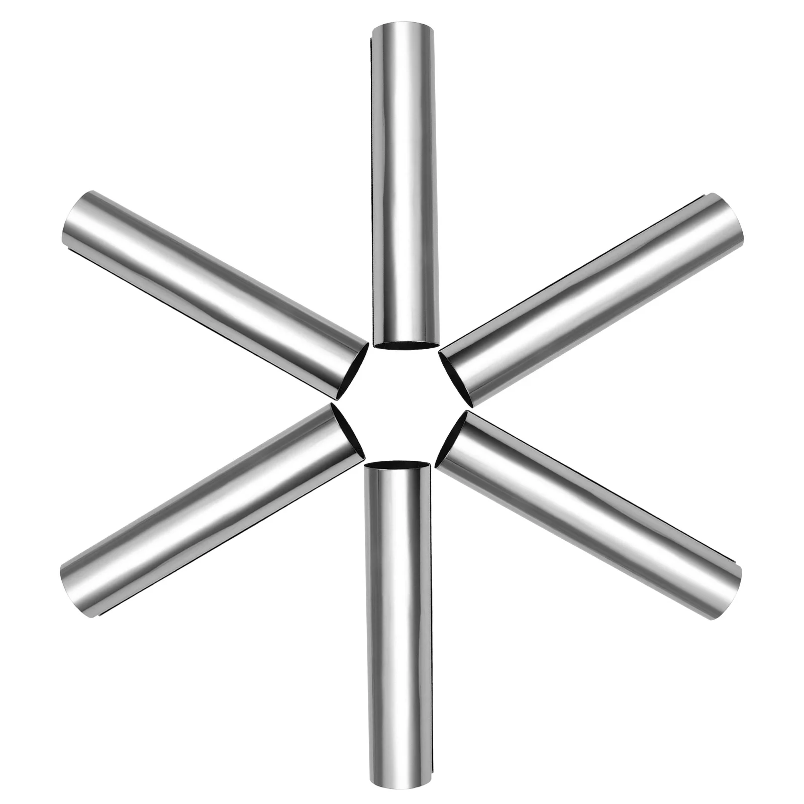 

6 шт., цилиндрические формы для изготовления канноли из нержавеющей стали, многоразовые трубки для выпечки для выпечки, круассанов, кремов, рогов