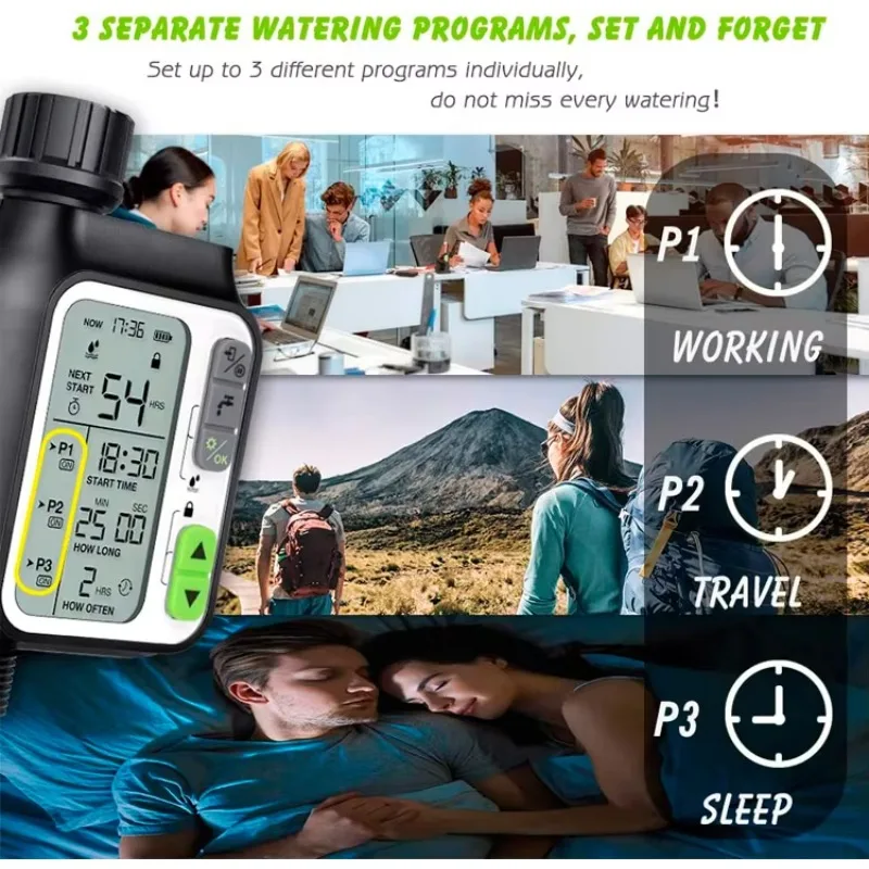 New Automatic Garden Water Timer Irrigation Sprinkler Drop System Controller - view 4