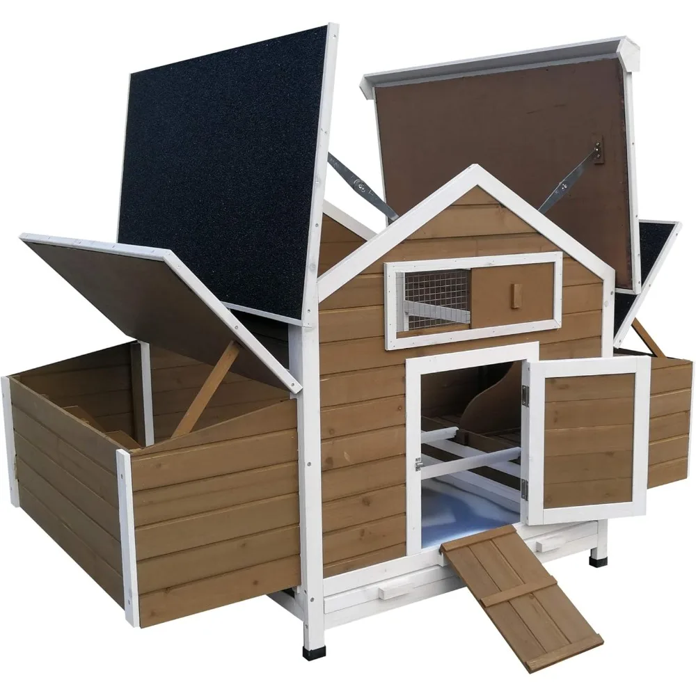 حظيرة دجاج في الفناء الخلفي تتسع لـ 4-8 دجاج مع 6 صناديق تعشيش - جديدة