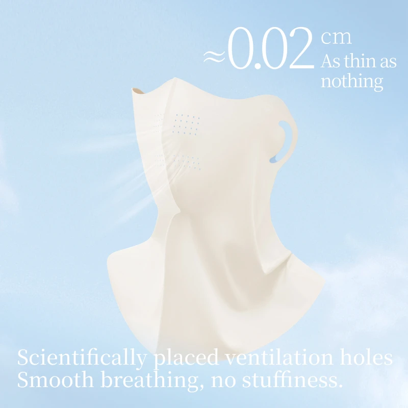 Immagine 3: Maschera di Protezione UV SUJIIN UPF50+ Maschera Parasole in Seta Ghiacciata per Donne Traspirante e Anti-UV per l'Estate XK004