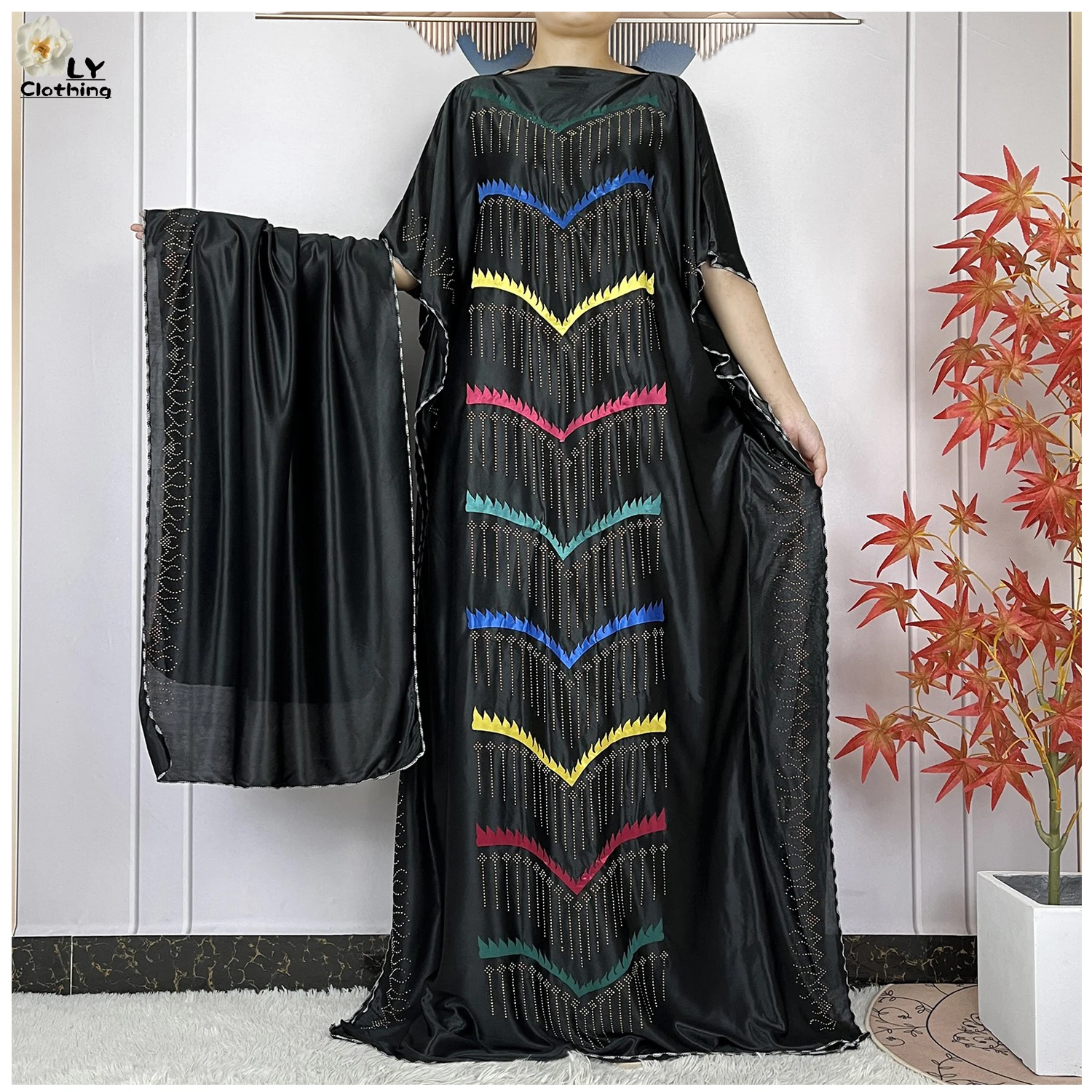 2024New style Muslim Prayer Clothing African Abaya Women Dress Diamond Loose Robe Dubai Woman Casual Clothing Islamic Clothing