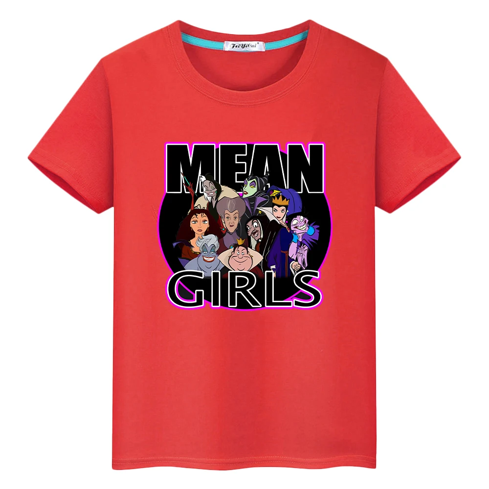 

Evil Queen Mys print t shirt for kids boy 10years 100%Cotton Tees Halloween cartoon Tops y2k Anime Short kids clothes girls