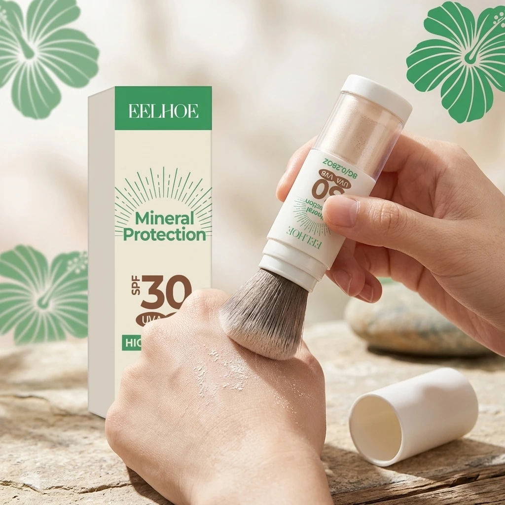 Mineral Sunscreen Powder Protecting Against UV Skin-Friendly Prevent Sunburn Lightweight Refreshing Makeup Sun Protection Powder
