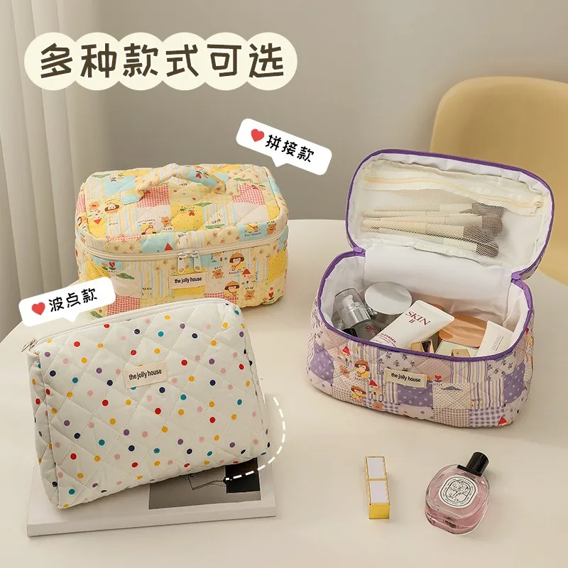 

Colorful Polka Dots Travel Makeup Pouch Large Capacity Cosmetic Zipper Pouch Makeup Organizer Storage Bag for Women and Girls