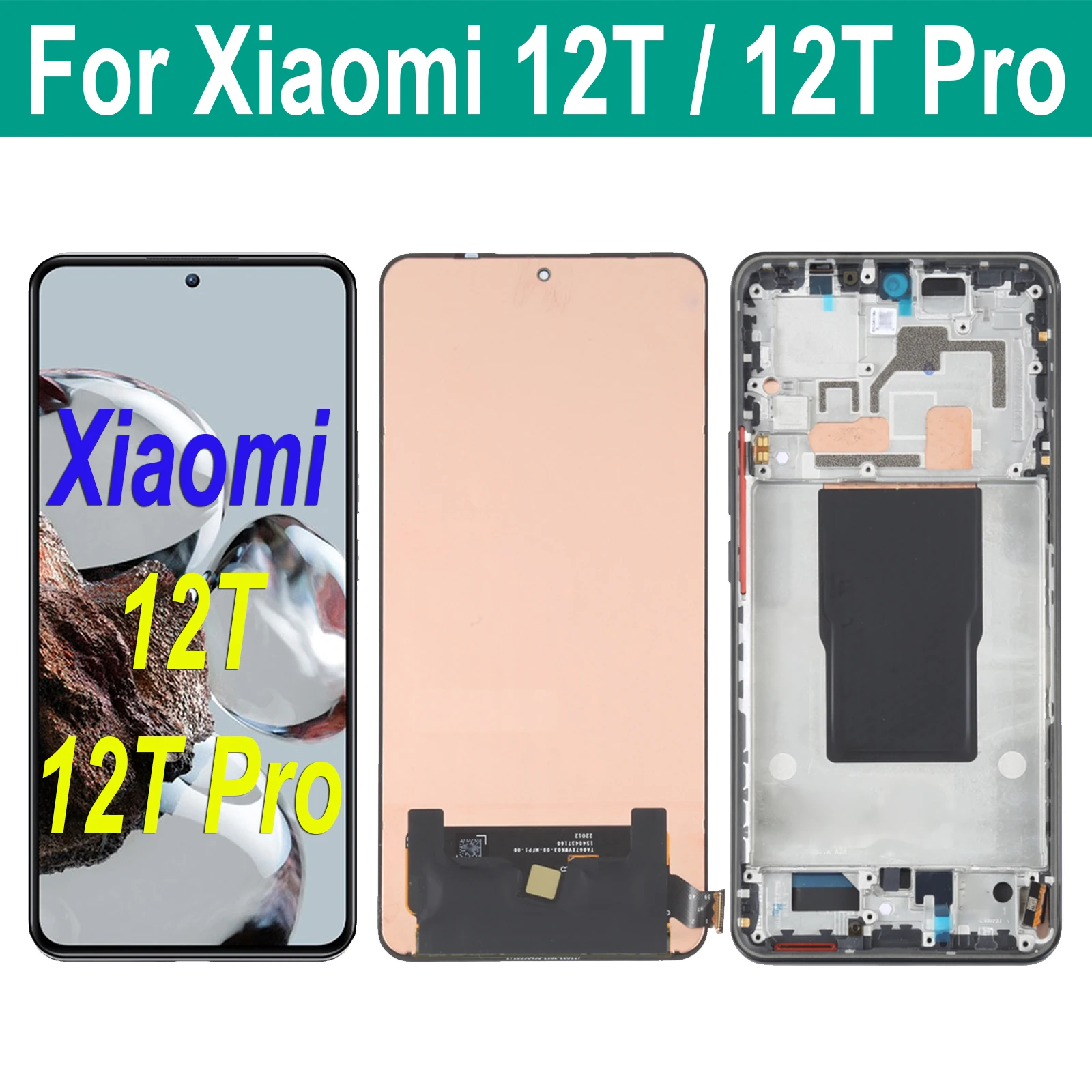 

AMOLED Display For Xiaomi 12T Pro 22071212AG 22081212UG 22081212G LCD Display Touch Screen Digitizer Assembly