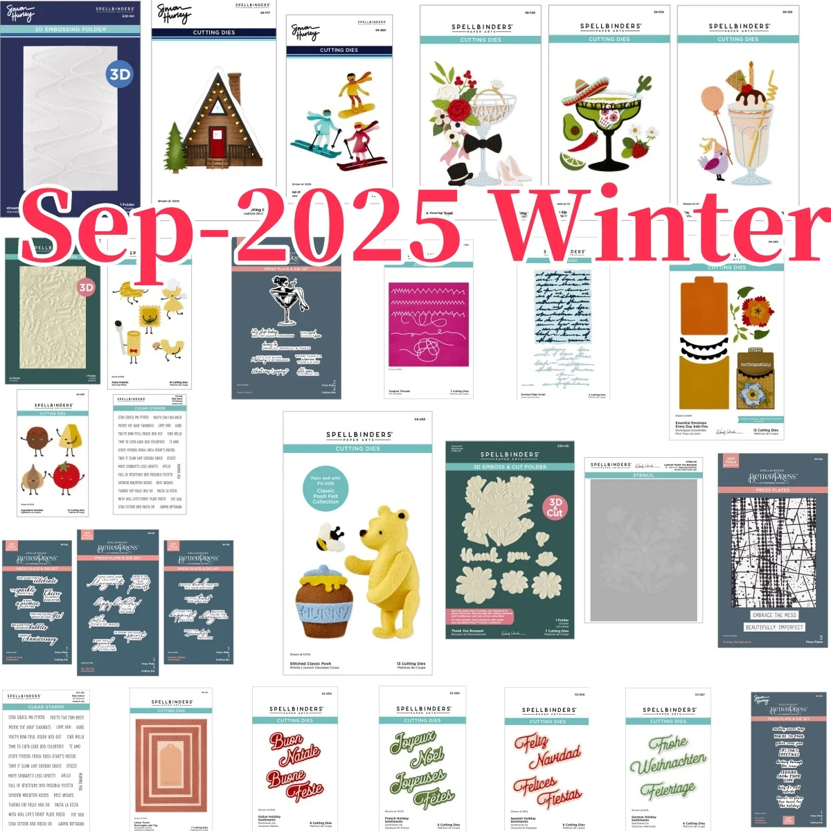 

2025 Winter Wishes Sentiments and Skiing Flowers Metal Cutting Dies Stamp Stencil Press Plate For DIY Scrapbook Craft Decoration