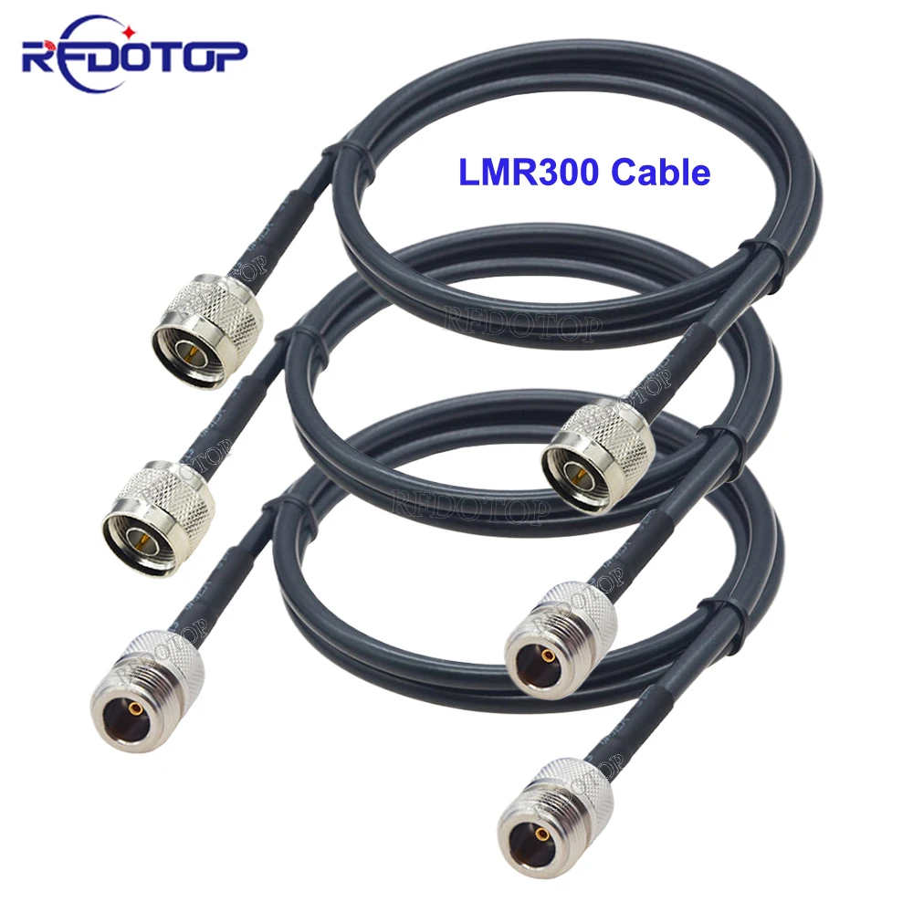 

1Pcs LMR-300 N Male Plug to N Female Jack Connector Black LMR300 50-5 Coaxial Cable RF Adapter Cable 50 Ohm Low Loss 15CM-30M