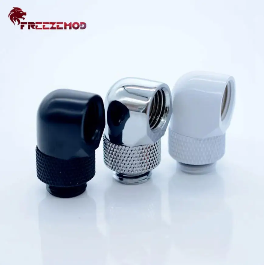 FREEZEMOD 45/90 Degree Adapter Plug M To M Hard Tube Hose Brass Fitting Metal Joint Computer Connector for Water Cooling System