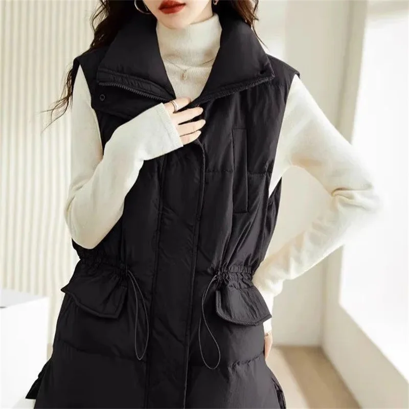 Winter Thicken Women Vest Korean Loose Warm Puffer Waistcoat For Women 2024 New Winter Sleeveless Jacket Female