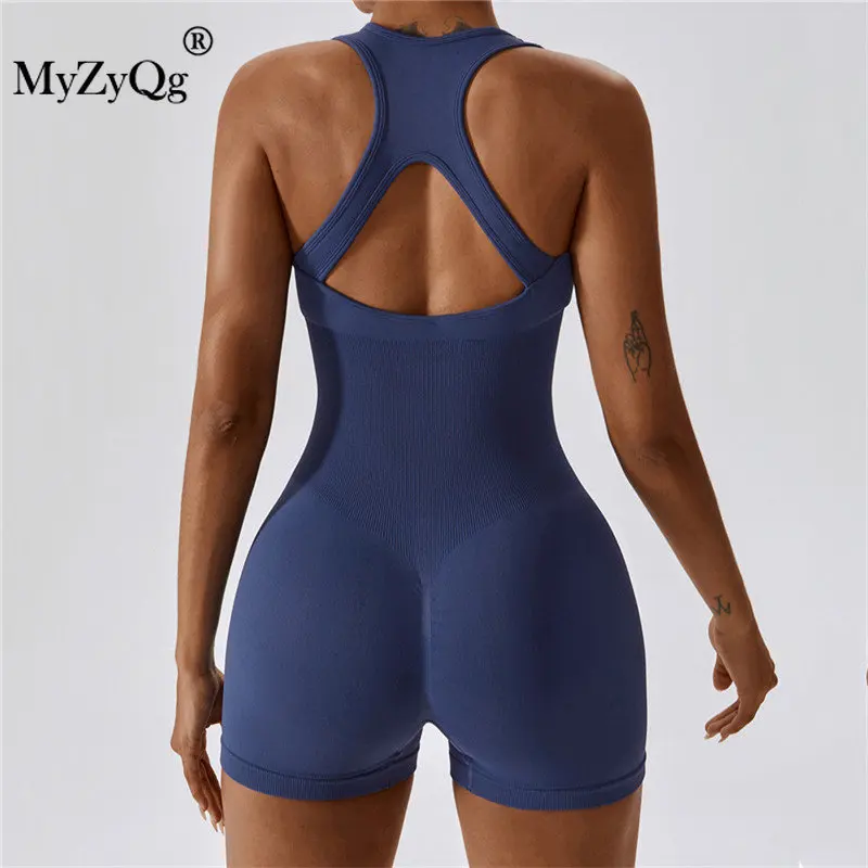 

MyZyQg Seamless Dance Women Jumpsuit Tight Breathable Air Sports Playsuit Buttock Lifting All-in-one Quick Dry Yoga Bodycon