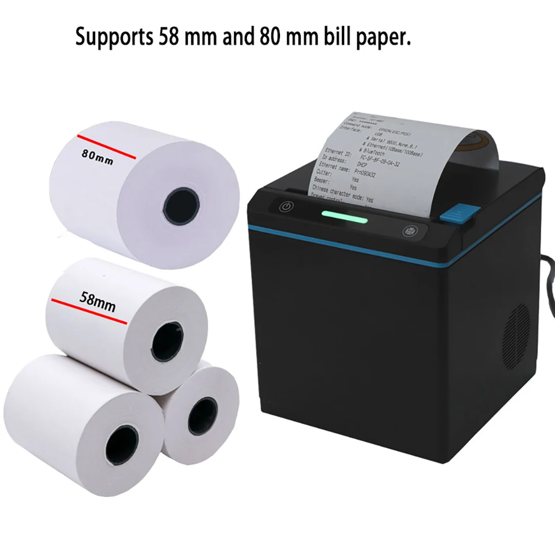 New Design 80mm 58mm Thermal Receipt POS Printer For Ubereat Doordash Skip Dishes in Restaurant Connect 7 Devices At Same Time