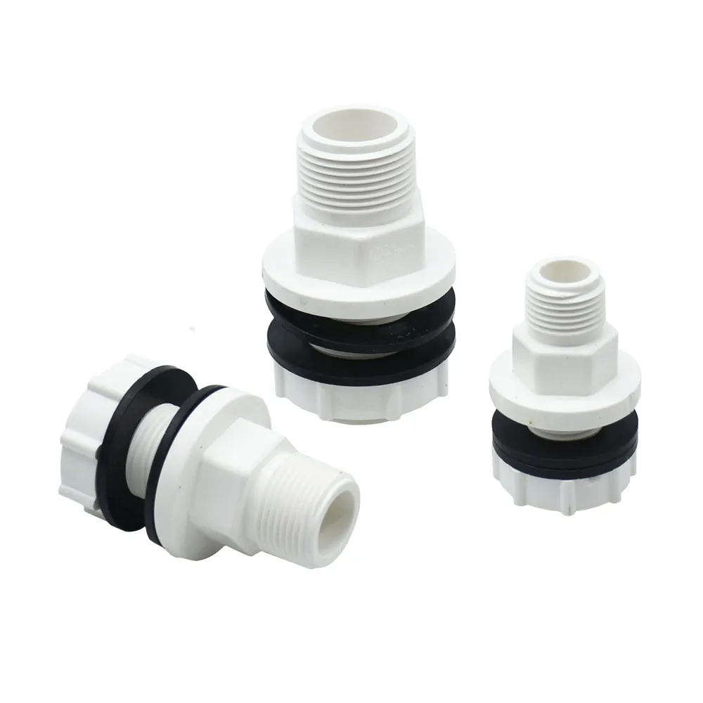 1/2 3/4 1inch Male Thread Water tank adapter Connector Rain bucket tank Thread Fitting PVC Water Pipe Plastic Coupler