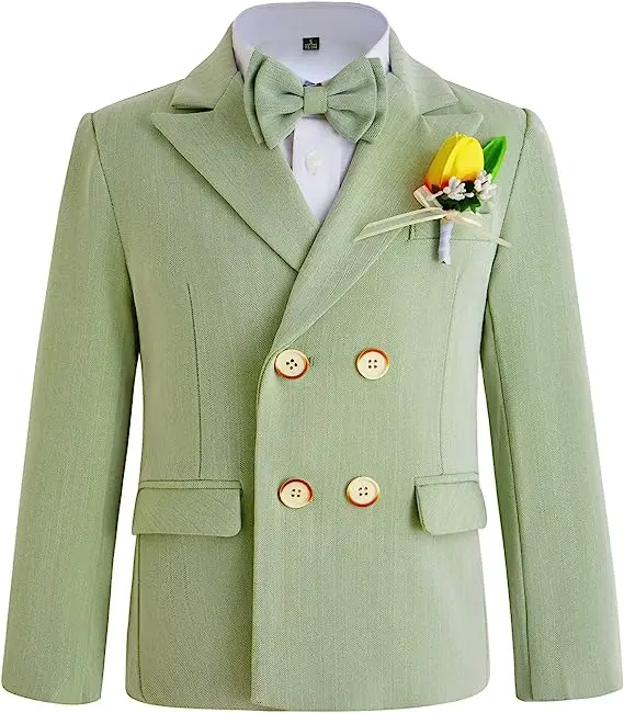 Young Boys Green Photography Suit Prince Kids Ceremony Costume Children Birthday Wedding Party Dress Performance Tuxedo Wear