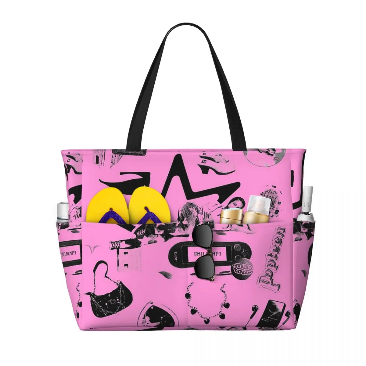 

Emilia Mernes Y2k Elements Beach Tote Bag Sport Gym Yoga Duffle Large Tote Bag Women Travel Bag Fitness bag