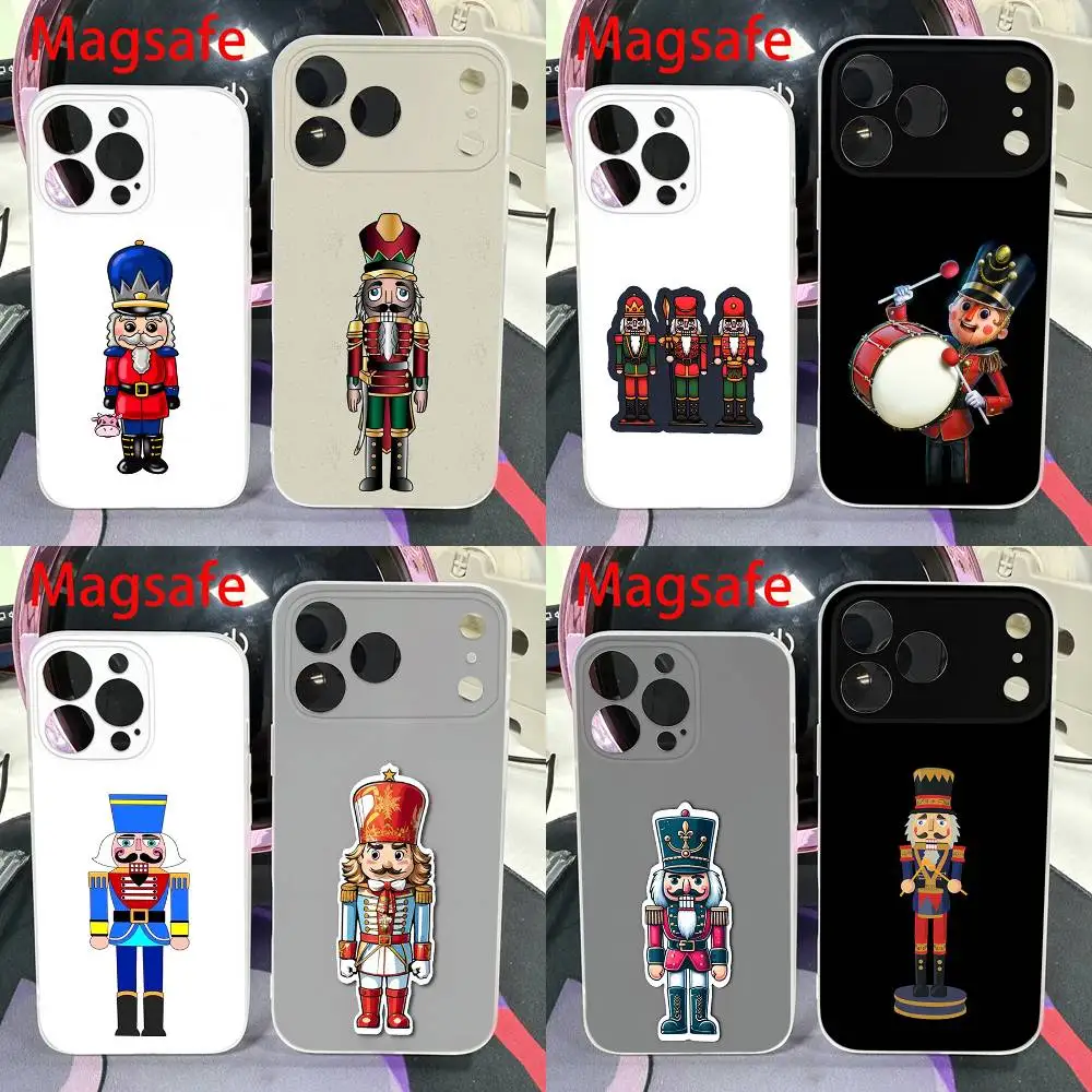 

Cartoon Nutcracker Phone Case For iPhone 14,16,15,11,13,17,12,Air,Mini,Plus,E,Pro,Max Magnetic Magsafe Frosted Cover