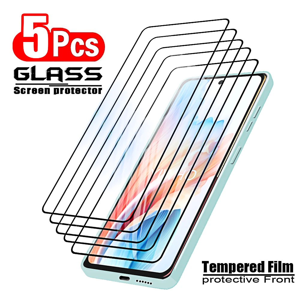 5pcs Protective Glass for Oppo A79 5g A78 A58 A38 A18 4g Screen Protectors Tempered Glass A 79 78 58 38 18 Phone Front HD Film