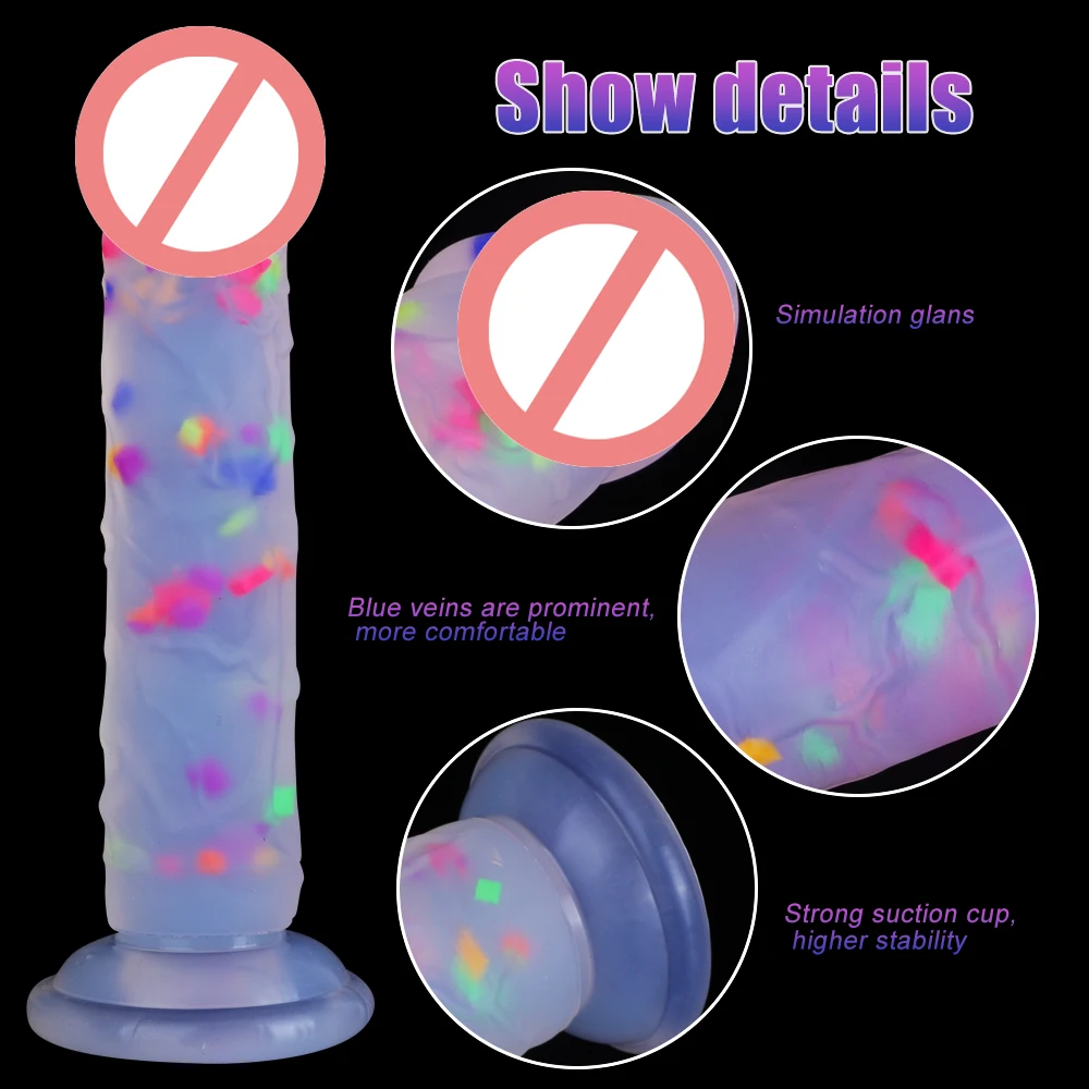 Multi Color Love Erotica Fantasy Dildo Soft Silicone Material Strong Suction Cup Artificial Penis No Ball Anal Plug Lady Sex Toy