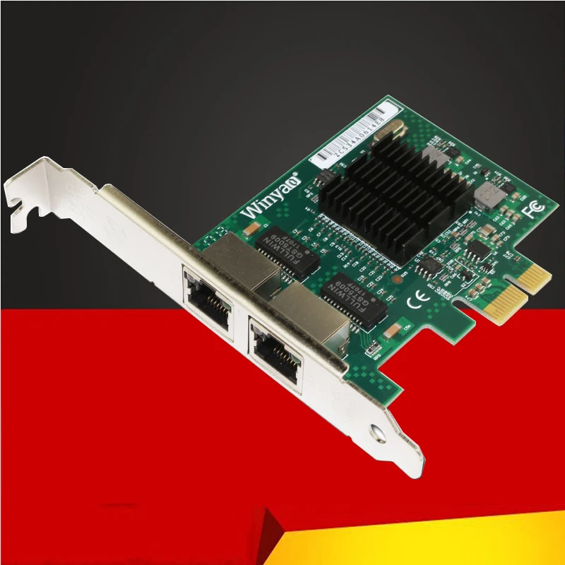 

PCIE Card 1000Mb Gigabit Network Card 10/100/1000Mbps 82575 2 Port RJ45 Wired Computer PCI-E Network Adapter LAN ROS for Desktop