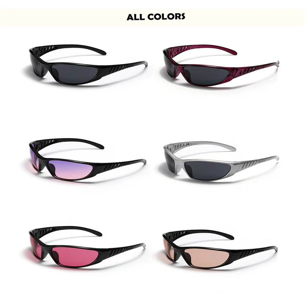 Y2K Silberne Sonnenbrille für Damen, Punk-Sonnenbrille, Einzigartige Sport-Sonnenbrille für Herren, UV400 Schutz, Spiegelgläser, Bunte Eyewear