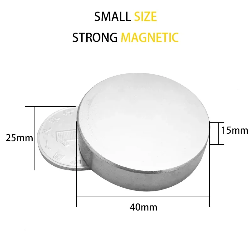 1/2/5Pcs Circular Strong Permanent Magnet 40x15mm N35 Long Disc Rare Earth Magnetic Round Neodymium Powerful Magnet