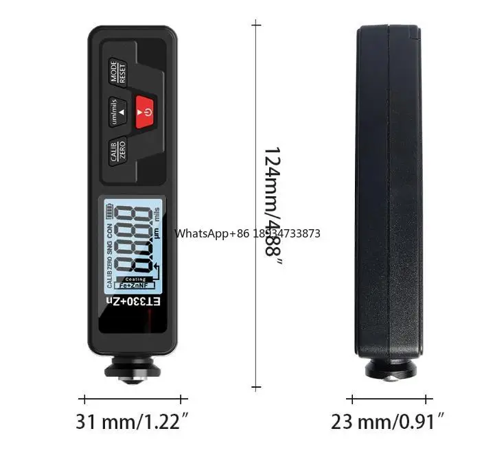 자동차 페인트 두께 게이지, 휴대용 코팅 두께 게이지, 0-1500um Fe 및 NFe 코팅 테스터, ET330 + ZN, 계량기 신제품