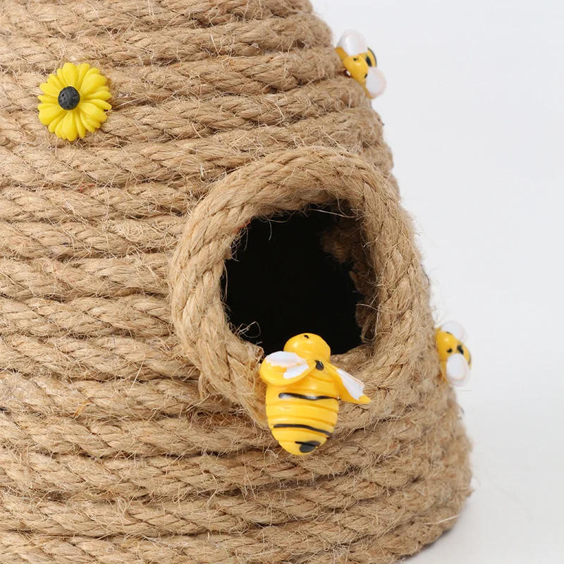 Round Honeycomb Pendant Hand-knitted Hemp Rope Crafts Wall-mounted Balcony Home Ornaments Kindergarten Courtyard Decoration