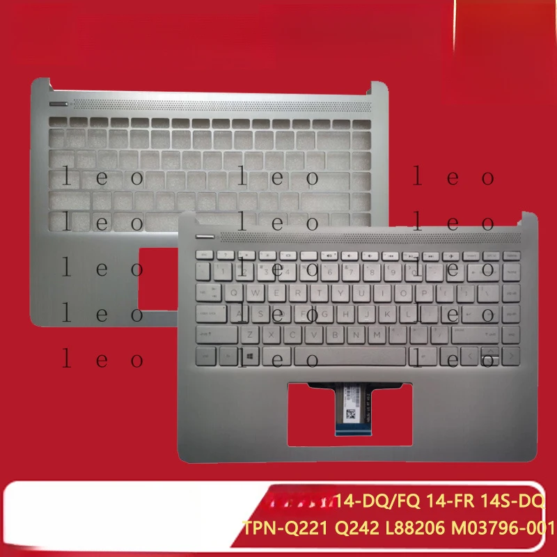 

Подходит для клавиатуры HP 14-DQ FQ FR TPN-Q221 Q242 C, серебристый цвет, L88206-001.