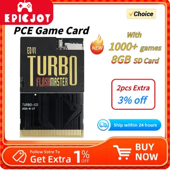 Carte de jeu PCE avec plus de 1000 jeux, carte mémoire, magasin NTSC / Pal, fichiers de jeu pour consoles de jeux PC-Engine Turbo GrafX