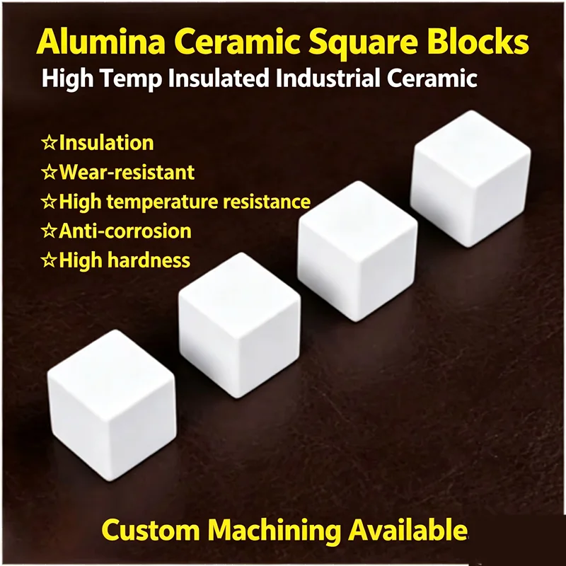 Alumina Ceramic Solid Square Bars Blocks Insulated High Temp Industrial Ceramic Special Rod Custom Machining