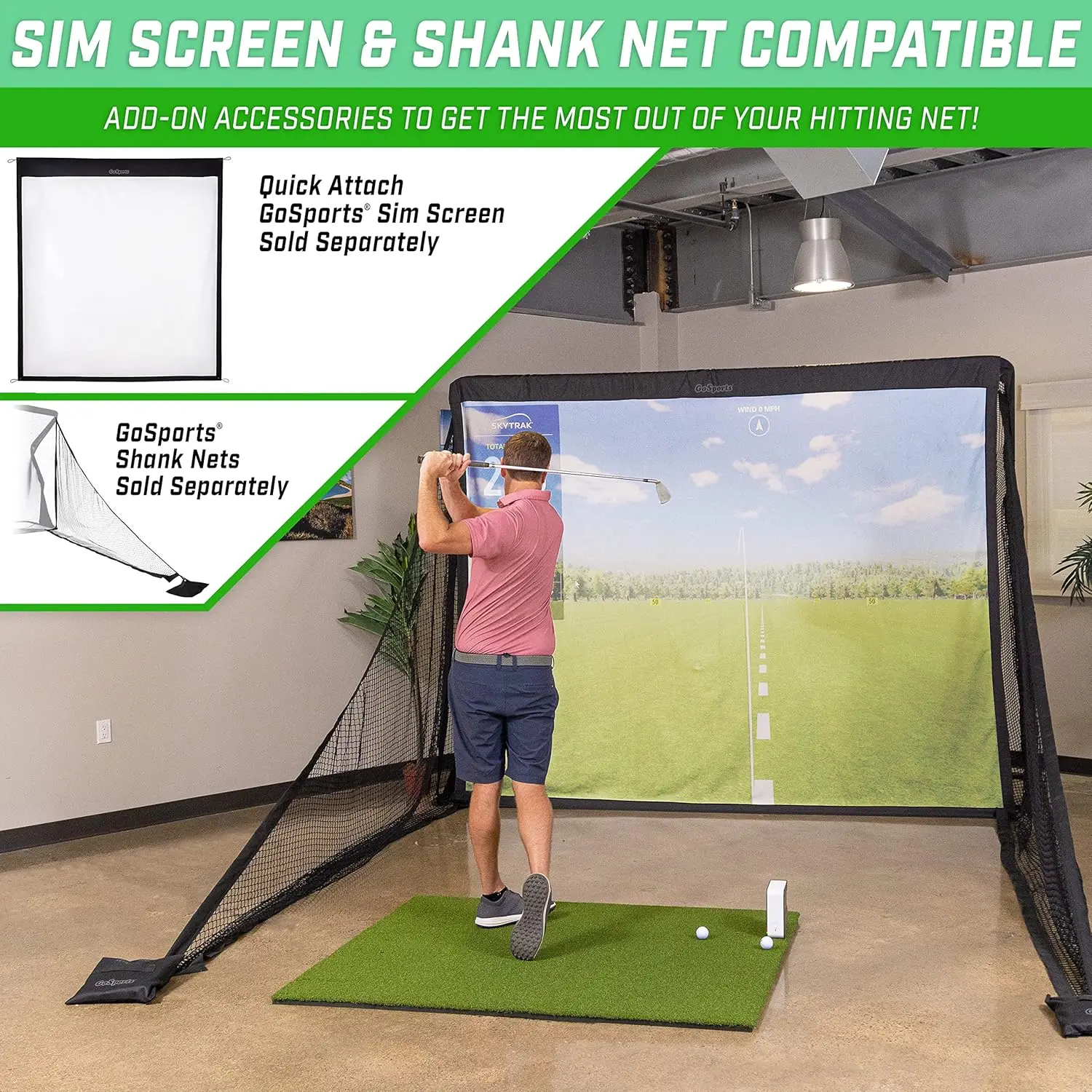 Red de práctica de golf Elite con estructura de acero: elija el tamaño de 10' o 7'